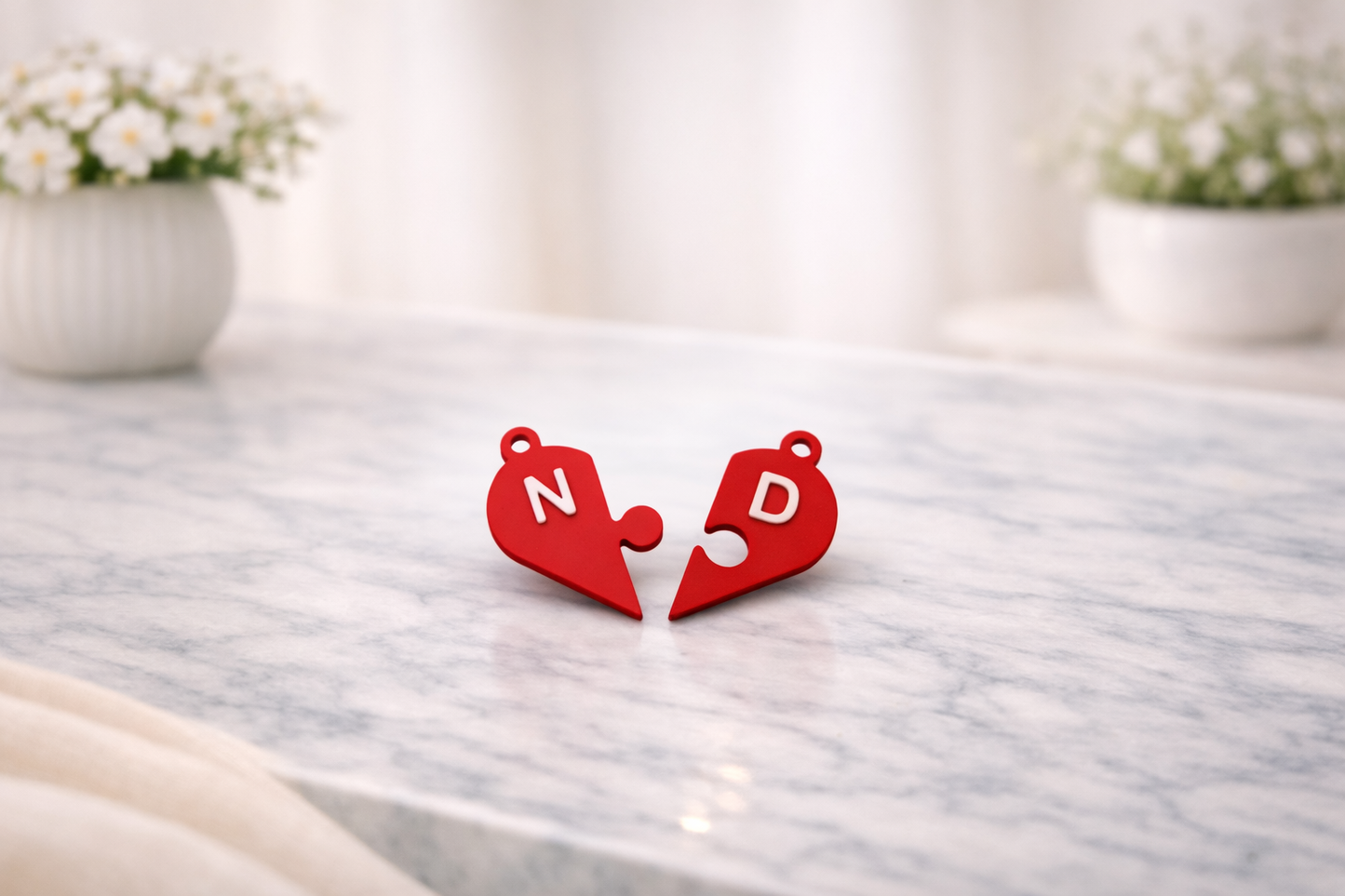 Páros szív kulcstartó