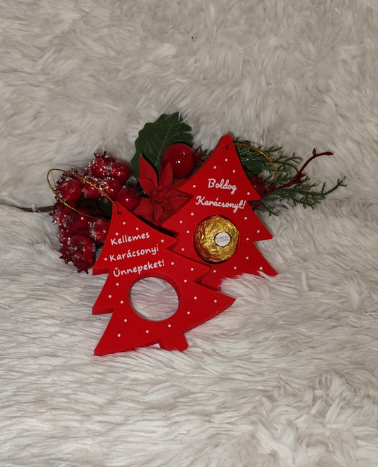 Karácsonyfadísz és bonbonátadó