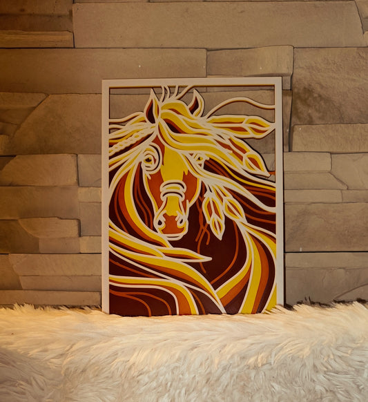 3D Nyomtatott Fali Dekoráció - Lovas Mandala