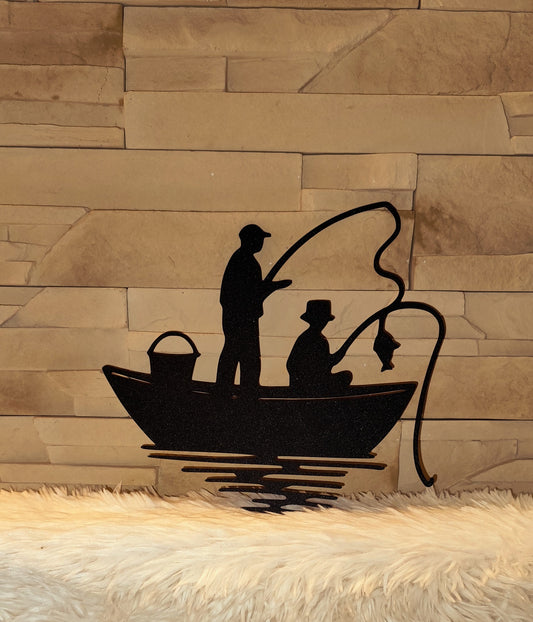 3D Nyomtatott Fali Dekoráció - Apa fia horgász